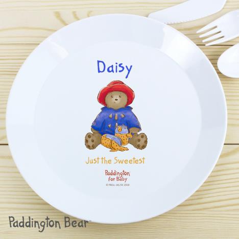 Personalised Paddington Bear For Baby Plastic Plate Extra Image 2